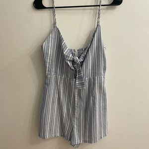 Revolve DEVYN TIE ROMPER IN BLUE STRIPE